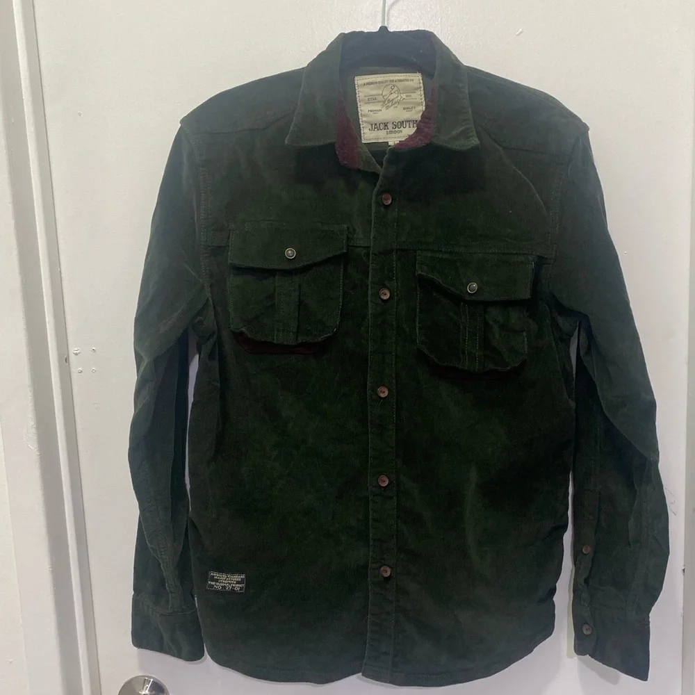 Jack South Men Corduroy Buttoned Down Shirt - Picture 1 of 8